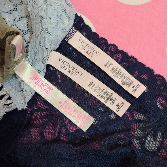 VS PINK 3pk Lace Cheeky Panties Size M - Picture 5 of 7